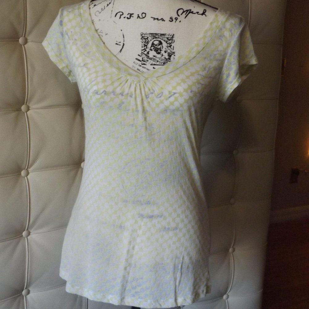 V-neck Flower Print Burnout Tee